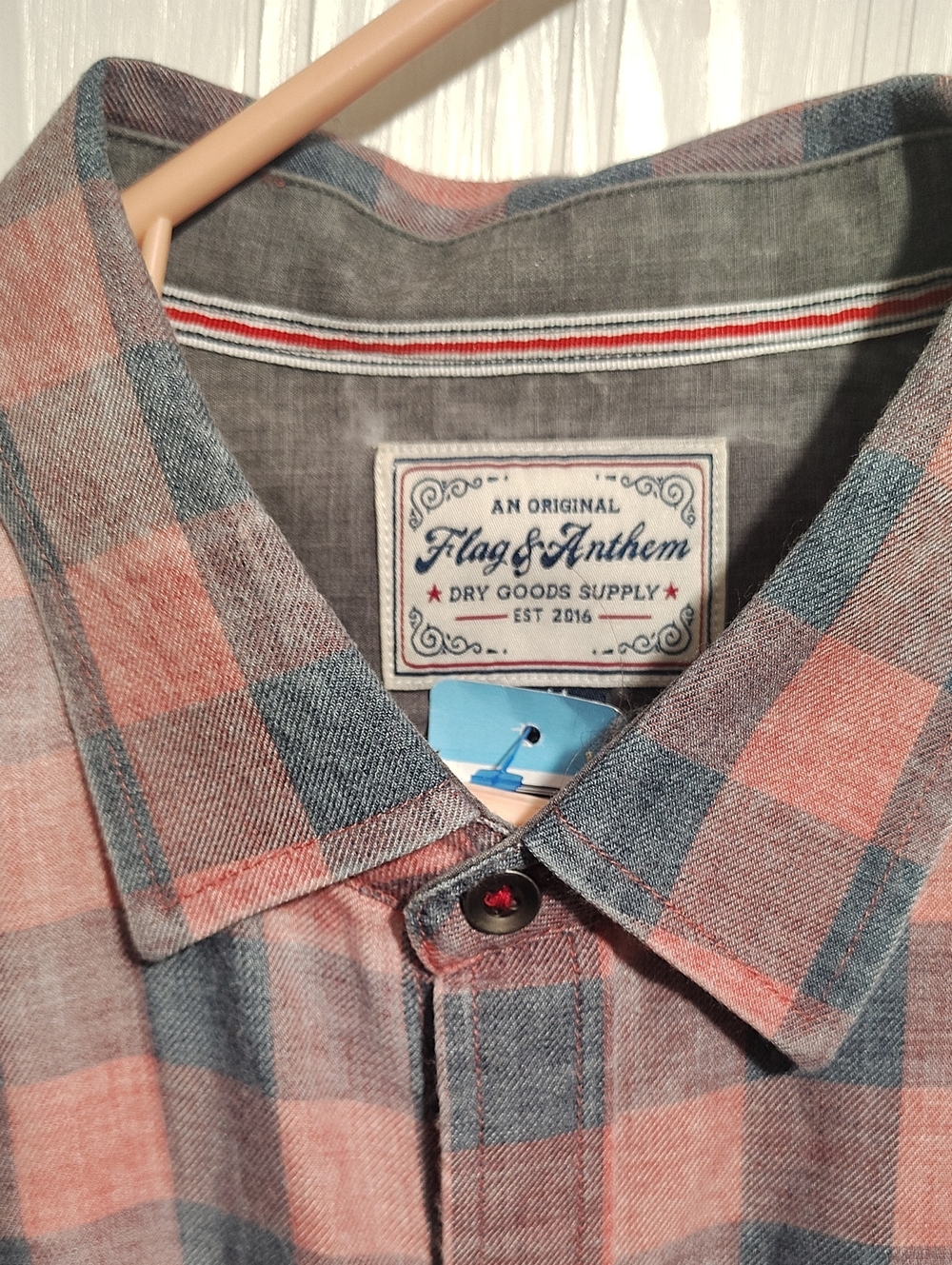 Flag & Anthem Men's Rsd and Blue Plaid Button-Down Shirt